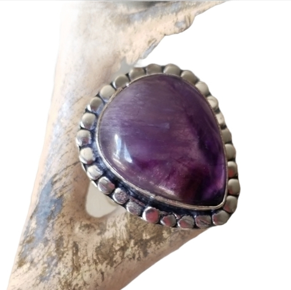 Host Pick !! Silver Purple Western Cocktail Ring Valentines Day - Picture 3 of 9